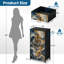 Commode 4 tiroirs pour chambre à coucher, commode étroite, plateau en bois et structure de bureau en fer 18 po x 37,5 po (lxH) - avec impression de vagues abstraites bleues majestueuses