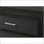 Commodes et amp; Commode haute moderne à 5 tiroirs en bois massif noir avec poignées capitonnées en cristal Crocodile | Noir | Bois-587472041