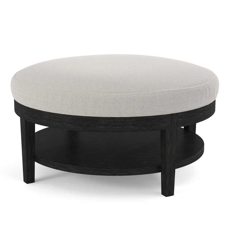 Repose-pieds Midtown, Performance texturée blanche; 0865-91, Finition noir antique