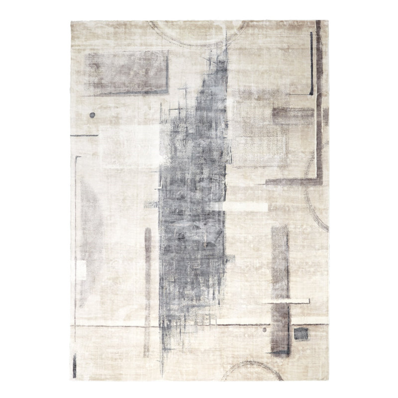 Abstract Area Rug in Gray