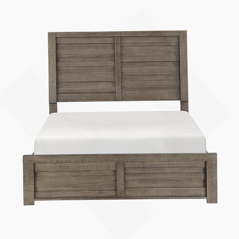 Lit double à panneau double 1pc, Gris