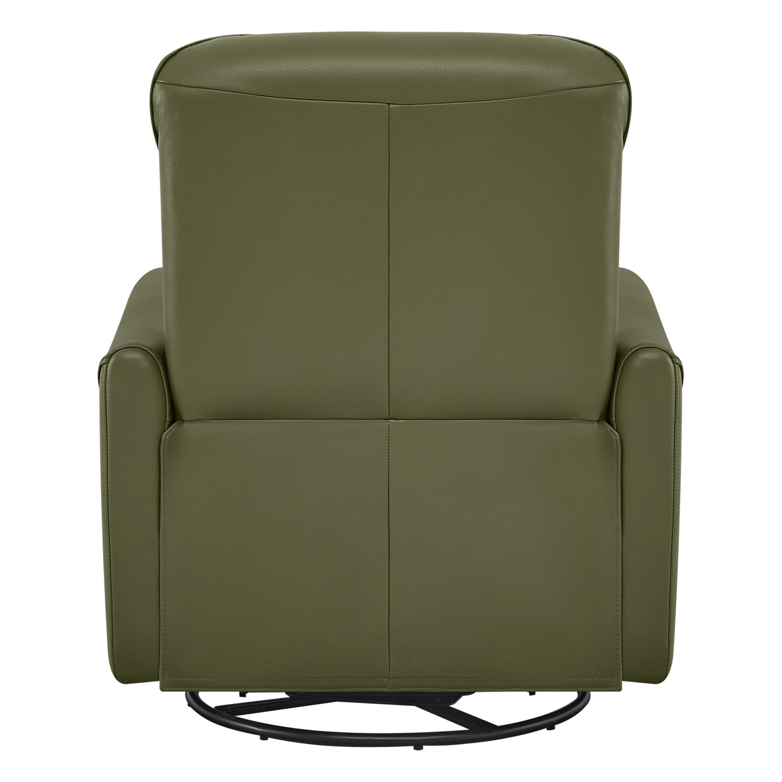 Santo 33" Genuine Leather Swivel Power Recliner, Olive Top Grain Leather