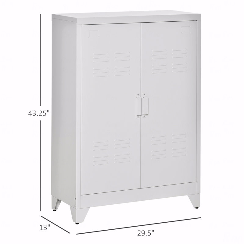 Armoire de rangement, industrielle, tablettes réglables, garage en acier avec portes doubles