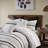 Cotton Printed Comforter Set with Trims Black/White King/Cal King