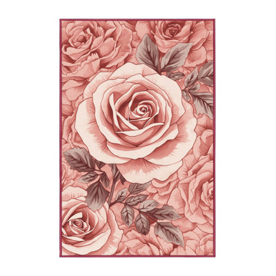 Soft Plush Fellman Valentines Modern & Contemporary Abstract Area Rug in Pink – Rose Binding