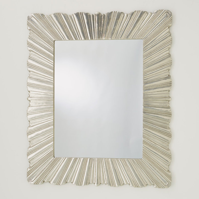 Linenfold Mirror, 39.25" H x 31.5" W, Silver