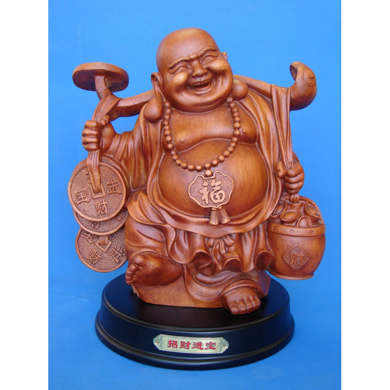 Bouddha argent - petite figurine, H 12 po x l 10 po x P 9 po