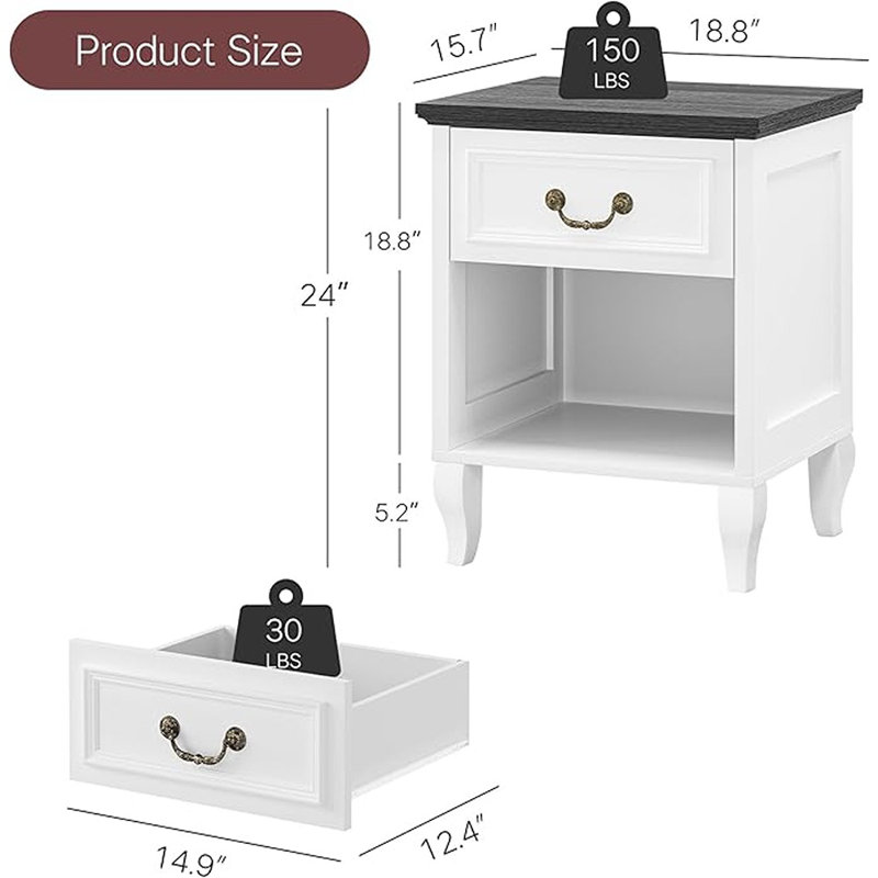 Geoffery 18.8 " W Nightstand, Individual