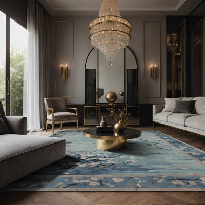 Tapis gris soyeux et moelleux