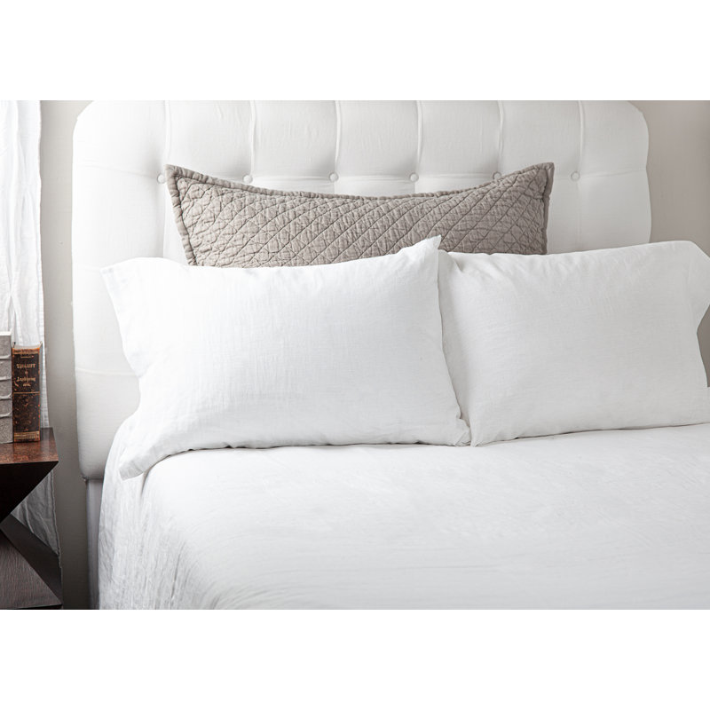 Dalen Linen Dutch Euro Pillow Sham, Neutral Gray