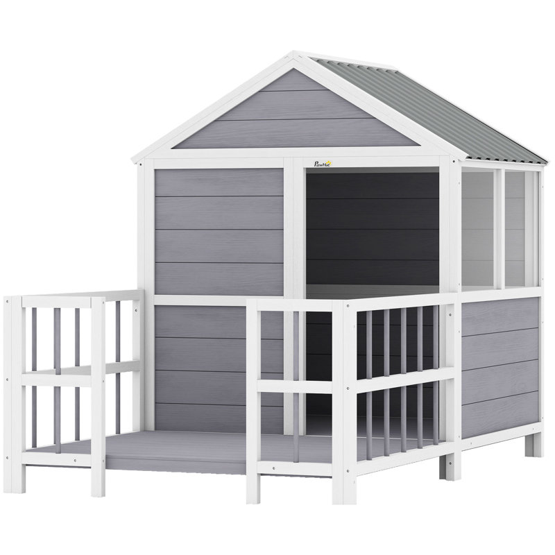 Features:  - Spacious indoor area and porch let your dog stretch and relax - Clear windows ...