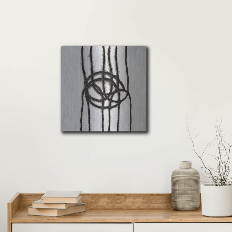Art mural en métal luxueux «Imaginaire, limite 2» par Michael Willett, 12 po x 12 po, H 12 po x l 12 po