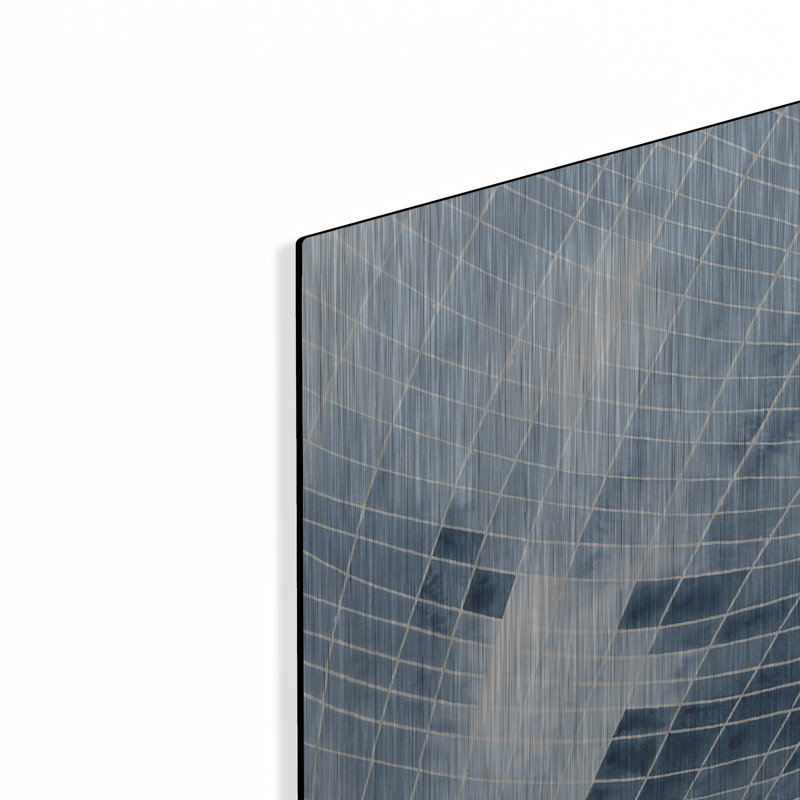 «Blue Grid I» par Regina Moore, art mural en métal, H 24 po x l 16 po