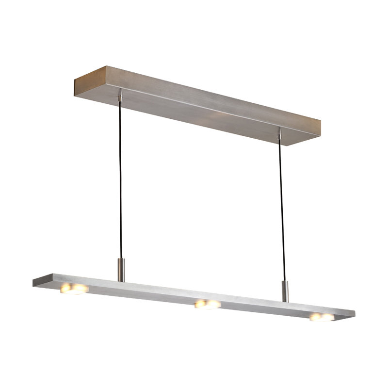 Luminaire suspendu linéaire Brevis à DEL, Aluminium brossé, 42 po, (2700K) Blanc chaud sec