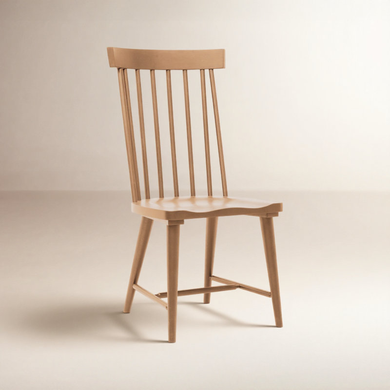 Mya Solid Wood Spindle Back Dining Chairs, Brown