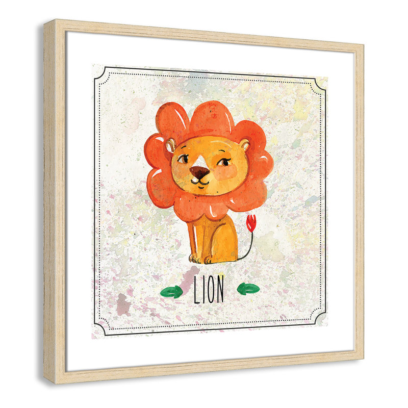Impression sur papier Jungle Day 1 ', Encadré de boîte beige, H 22,5 po x l 22,5 po x P 1,18 po