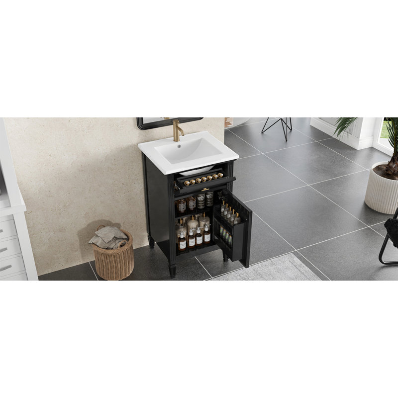 20"Bathroom Vanity with Sink, Black
