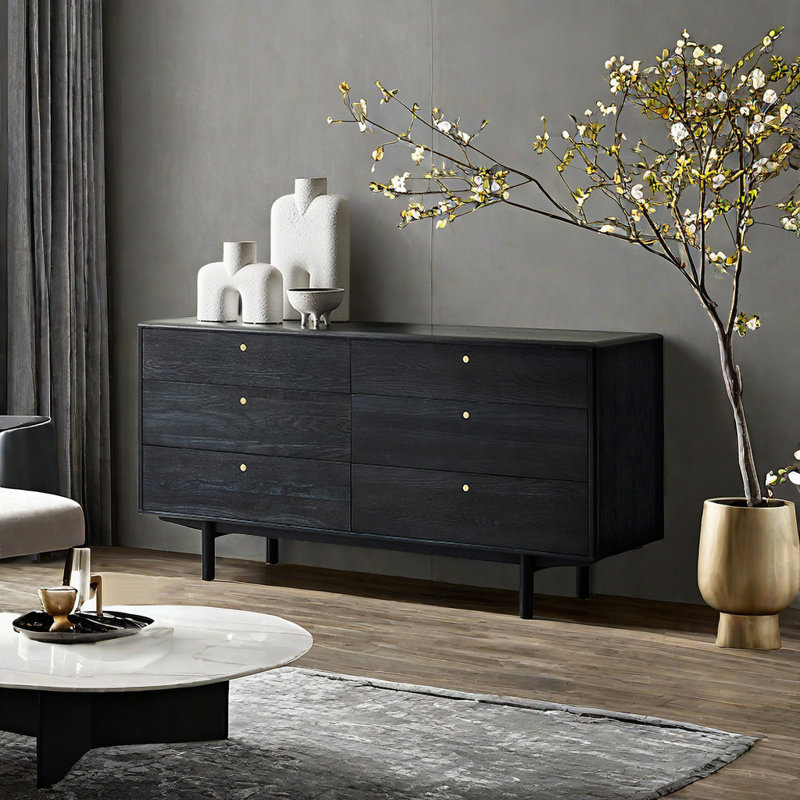 Commode d'appoint italienne en bois massif
