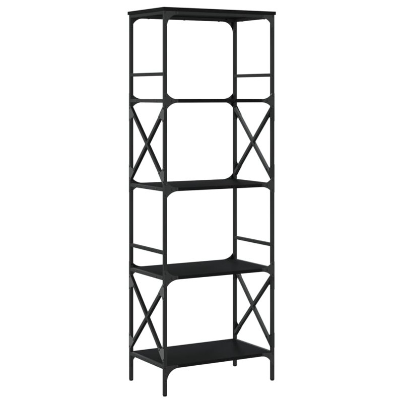 Étagère en fer Tyieshia, (5 tablettes) H 67 po x l 23 po x P 14 po, Noir