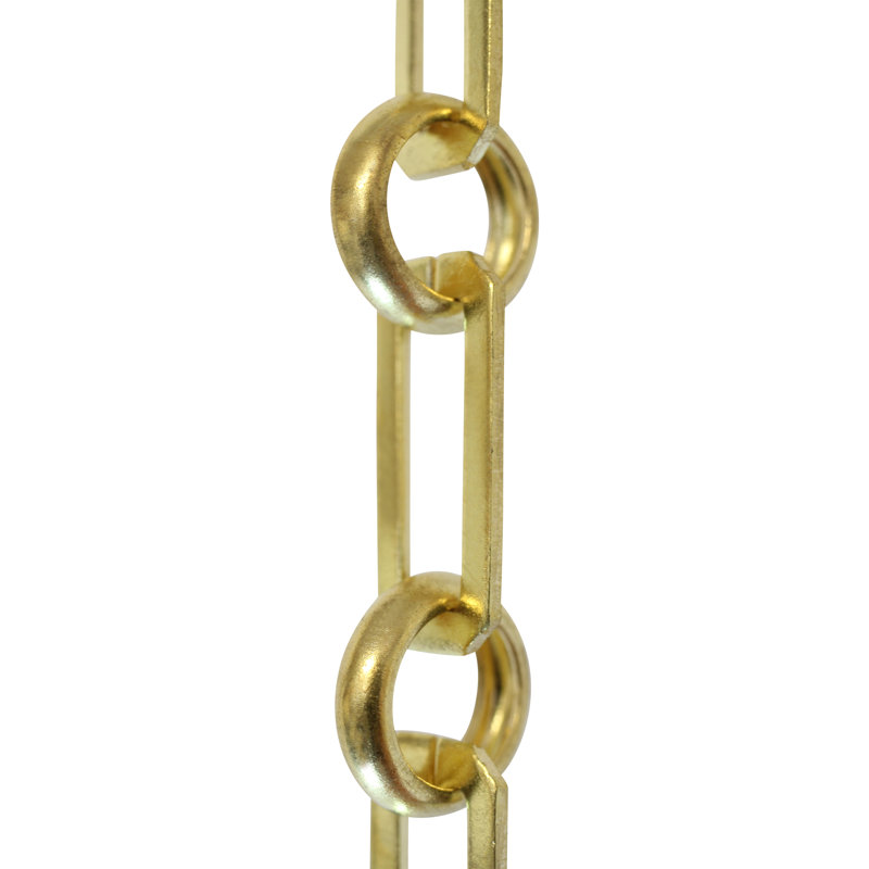 Lustre décoratif rectangulaire en forme de chaîne (3 pieds), Trempé dans de l'acide, H 36 po x l 0,71 po x P 0,08 po