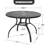 41'' Round Metal Outdoor Patio Dining Table With Umbrella Hole
