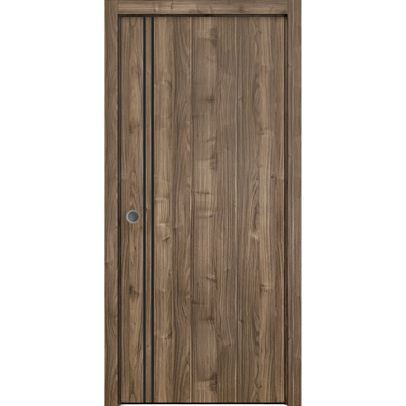 Portes françaises en bois massif massif, Noyer, 32 po x 80 po