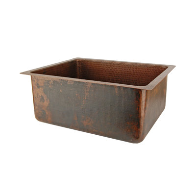 20" Hammered Copper Kitchen/Bar/Prep Single Basin Sink