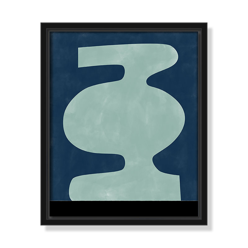 Impression abstraite de silhouette de vase par Ristova, Toile avec cadre, L 9,5 po x H 11,5 po, Cadre flottant noir