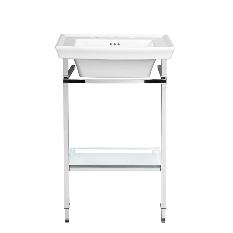 DXV Wyatt 24 Inch Sink with Console Legs - Three Faucet Holes