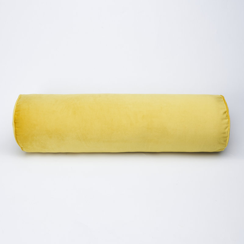 Housse de coussin en velours, H 6 po x l 22 po, Jaune