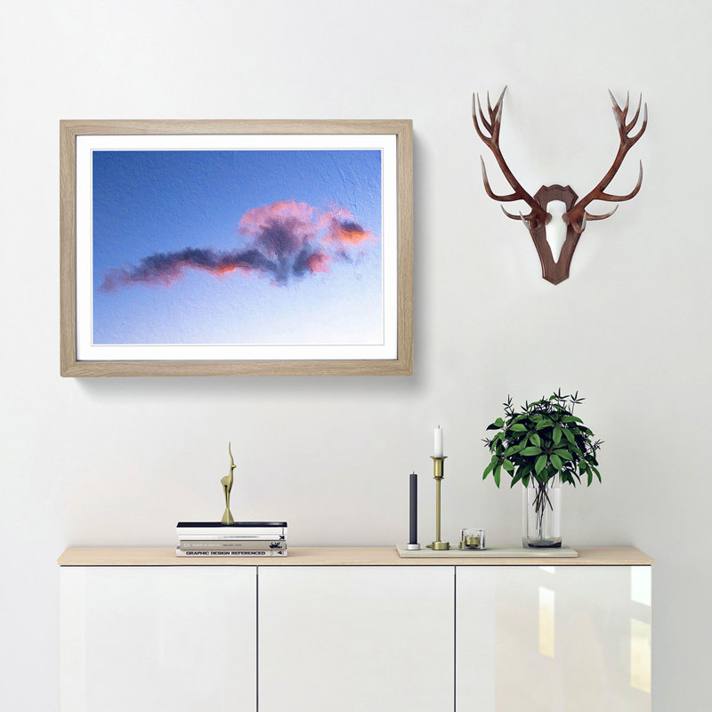 Cloud Art - Picture Frame Painting Print, 36cm H x 48cm W x 2cm D, Oak Framed