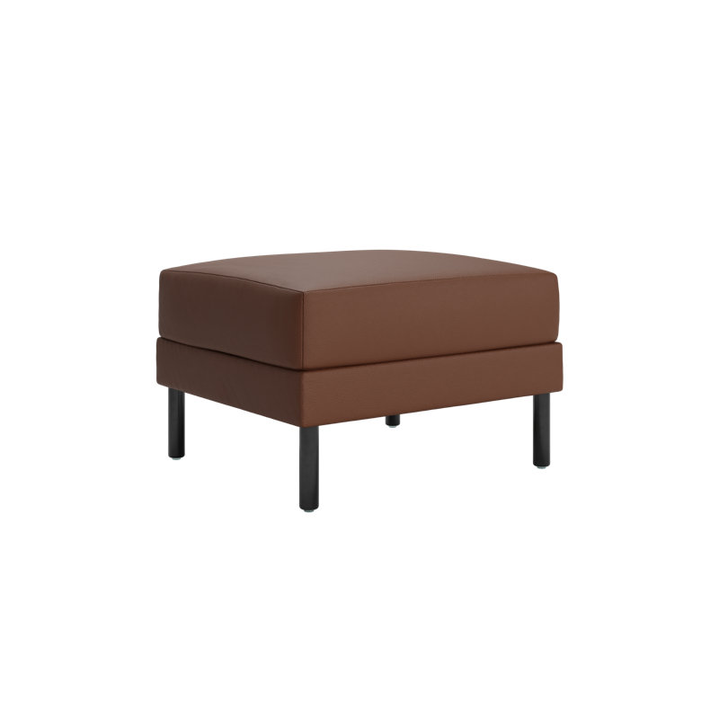 Essential Ottoman, Terra Cactus Leather, Metal