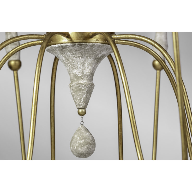Clay 8 - Light Candle Style Chandelier with Beaded Accents