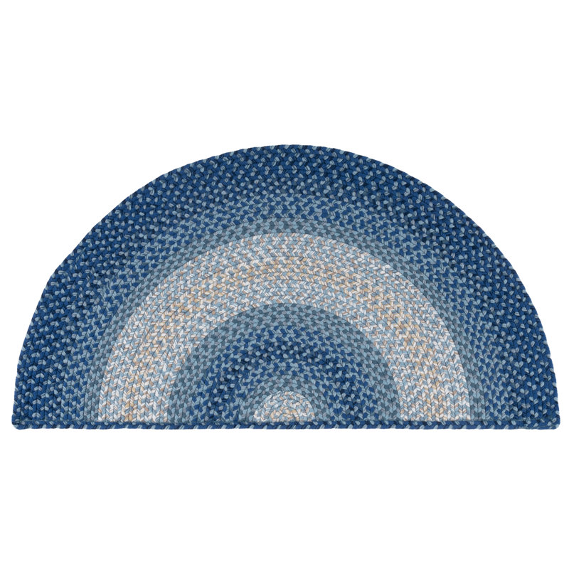 Tapis intérieur / extérieur à rayures Emeryville Performance, Demi-cercle 2 pi x 4 pi