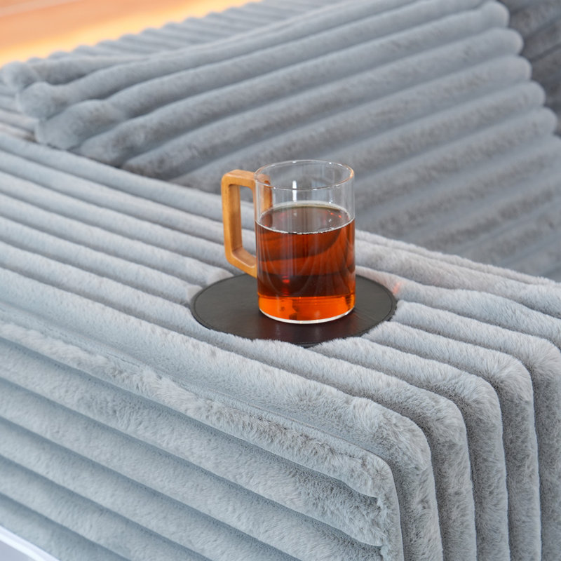 Canapé modulaire avec méridienne Boneless Cloud, Gris
