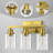 19.5 in. 3-Light Brushed Gold Vanity Light with Clear Glass Shades and Rectangular Backplate-52543280