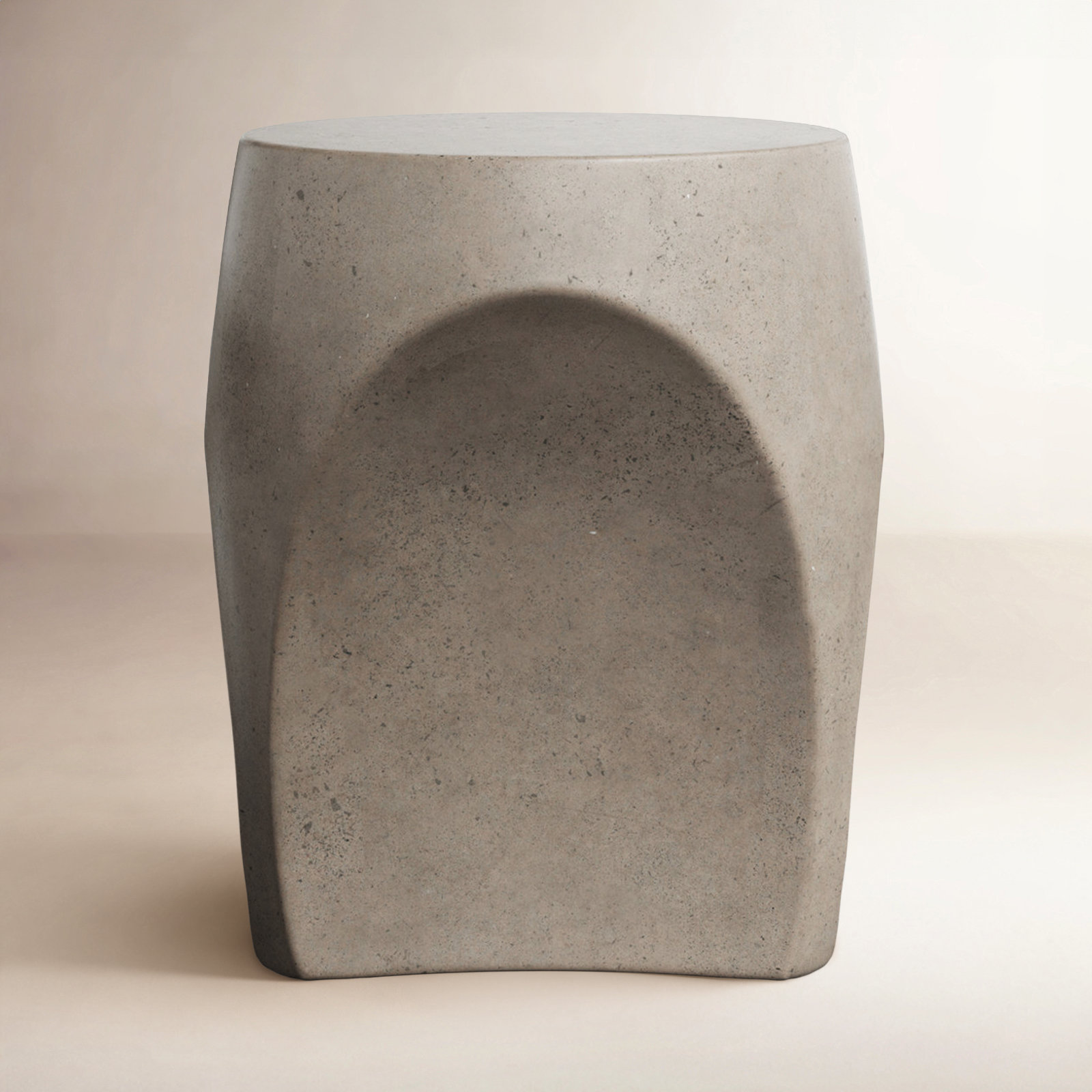 Kareen Concrete Accent Stool, Dark Gray