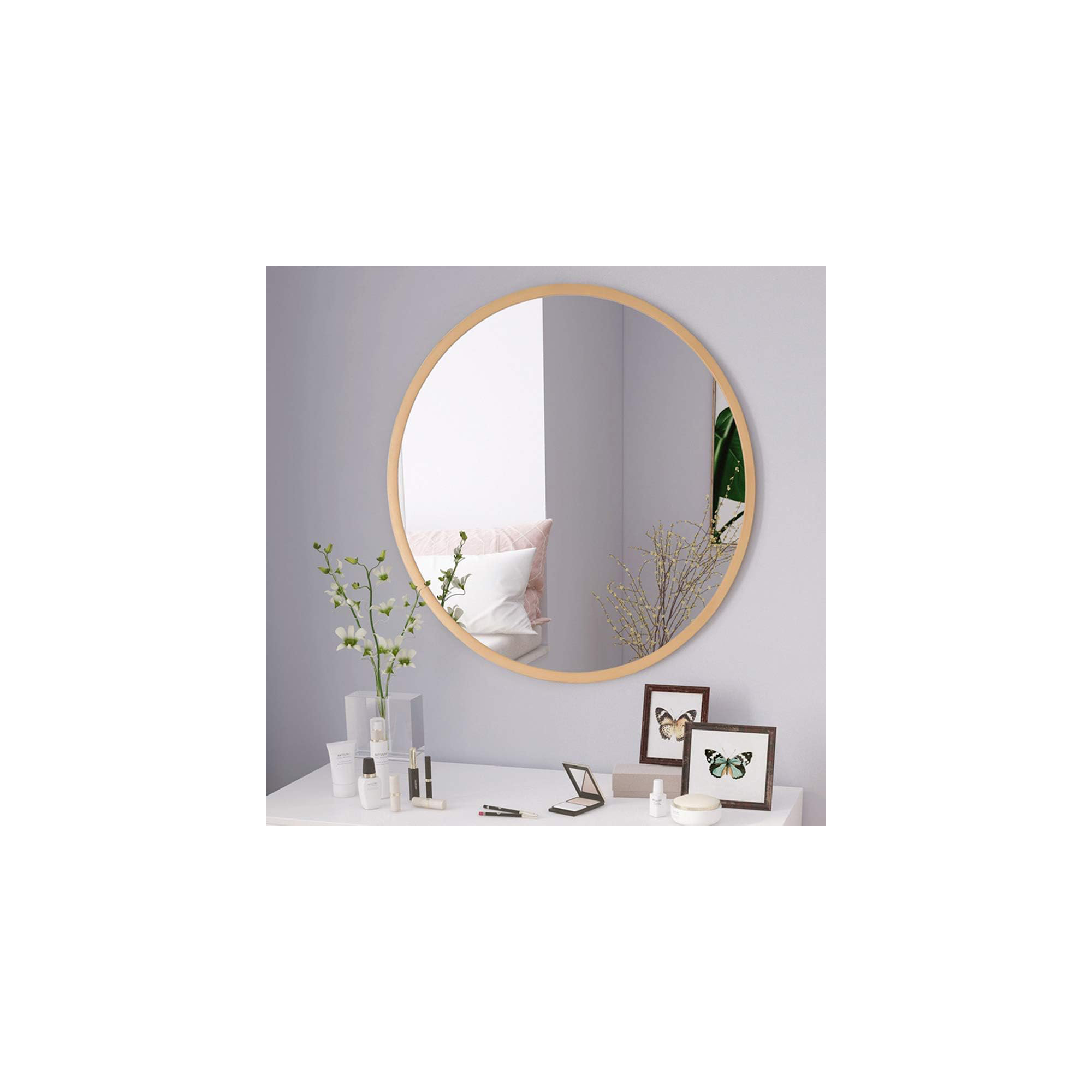 Roberts Mirror, 60" x 60", Gold, Metal