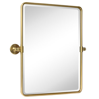 Woodvale Metal Framed Beveled Pivoting Wall Mirror 