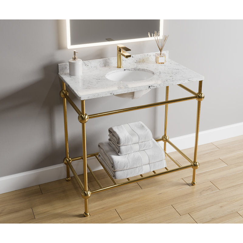 Shannon 36" Single Bathroom Vanity Base Only, Gold