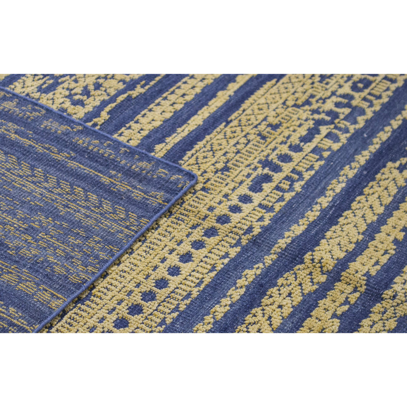 Moroccan Wool Striped Area Rug, Rectangle 9' x 12'
