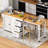 74.8" Kitchen Island With Extendable Dining Table, Kitchen Storage Cart With 3 Drawers, Power Outlet, Rolling Kitchen Island On Wheels With Spice Rack And 2 Door Cabinet