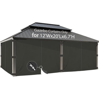 12'X20' Gazebo Universal Replacement Privacy Curtain For...