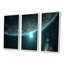 «Sunrise In Earth From Space - Landscape», ensemble de 3 toiles encadrées-2032211842-2032211853
