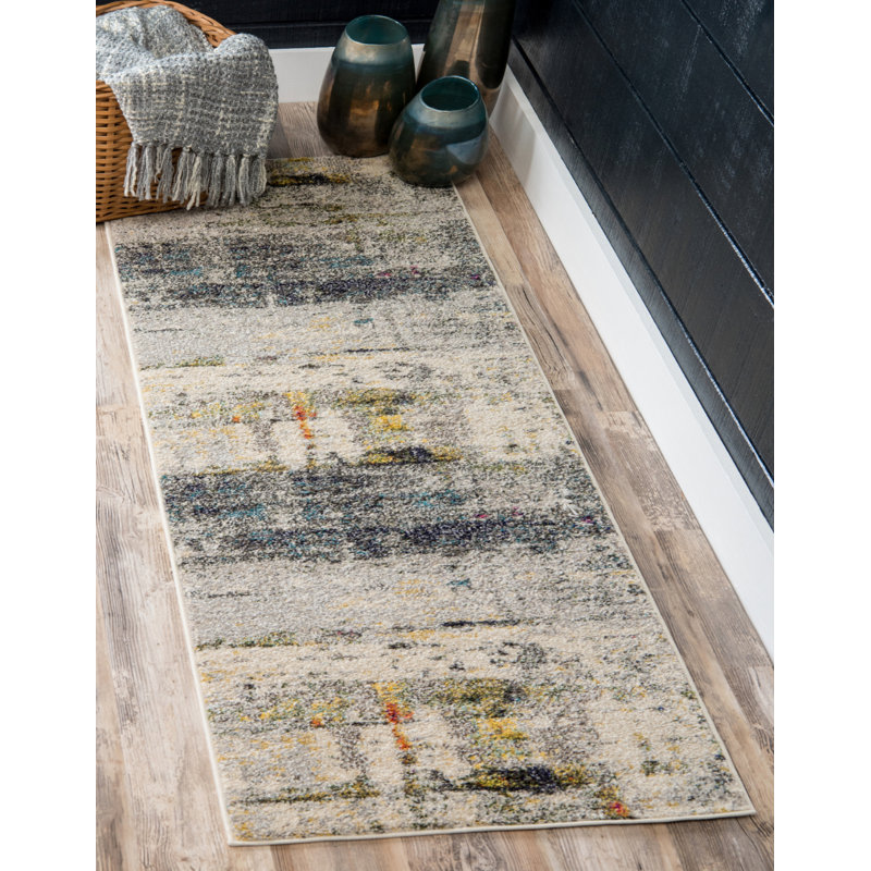 Keimar Washable Abstract Indoor Rug, Runner 2'7" x 10'