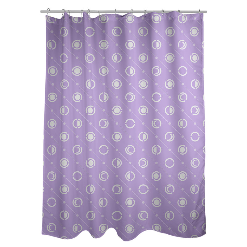 Rideau de douche à phases simples classic moon Noira Gothard, Mauve clair / blanc