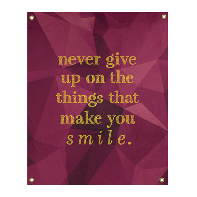 Quotetapestry de joie et perseverance de pierre de polyester