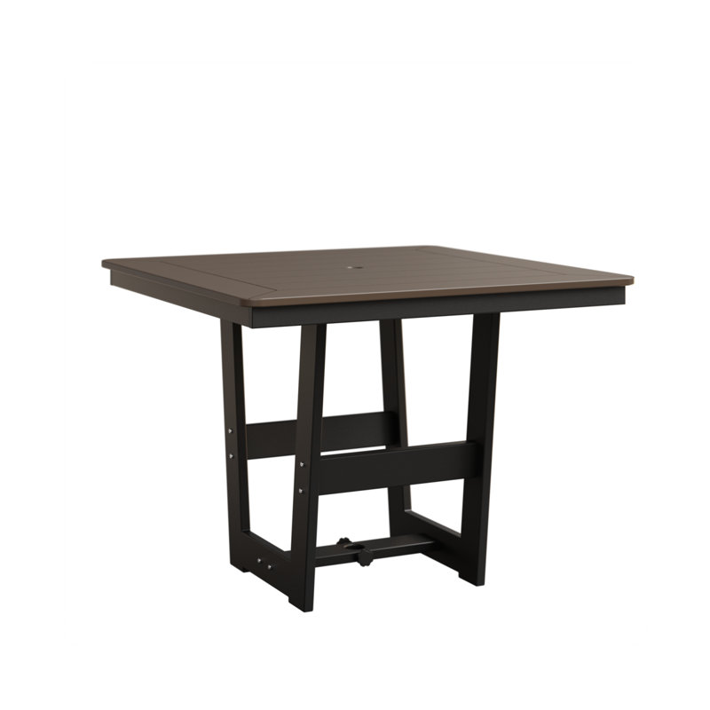 Hudson Outdoor Square Dining Table, Matte Black, Clay