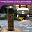 36.02"H Modern Geometric Cutout Outdoor Water Fountain with Lights