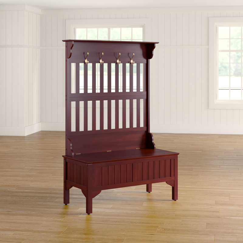 Medau Hall Tree 40'' Wide with Bench, Cherry